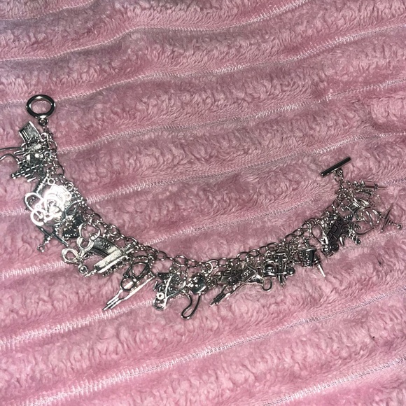 Silver Charm Bracelet with Necklace. Junk style - Picture 5 of 12